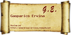 Gasparics Ervina névjegykártya